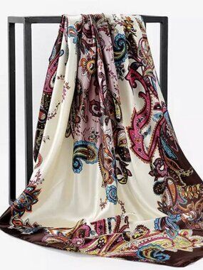 Women’s Designer Inspired Square 35"×35" Polyester Silk Feeling Scarf - New